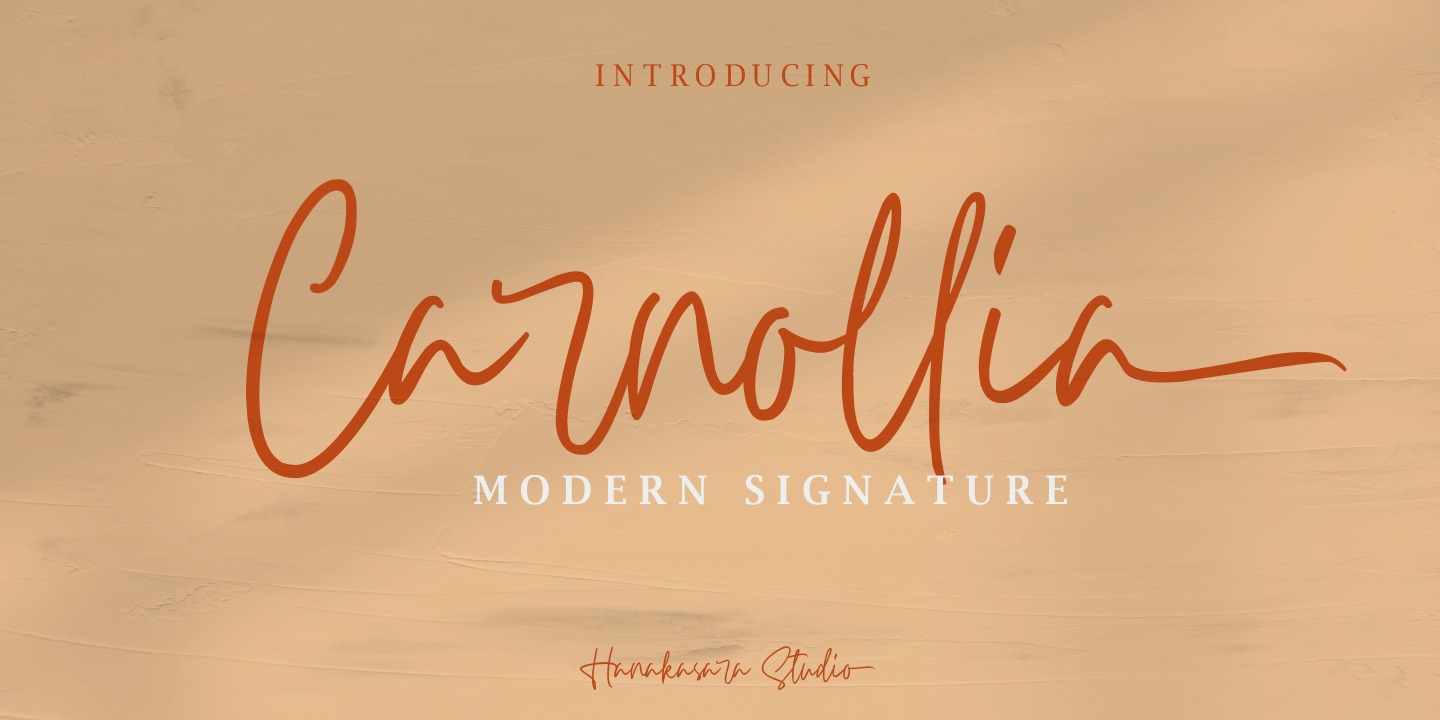 Beispiel einer Carnollia Signature Regular-Schriftart